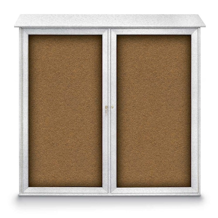 United Visual Products Indoor Enclosed Combo Board, 48"x36", Satin Frame/Black & Buff UVCB4836-BLACK-BUFF
